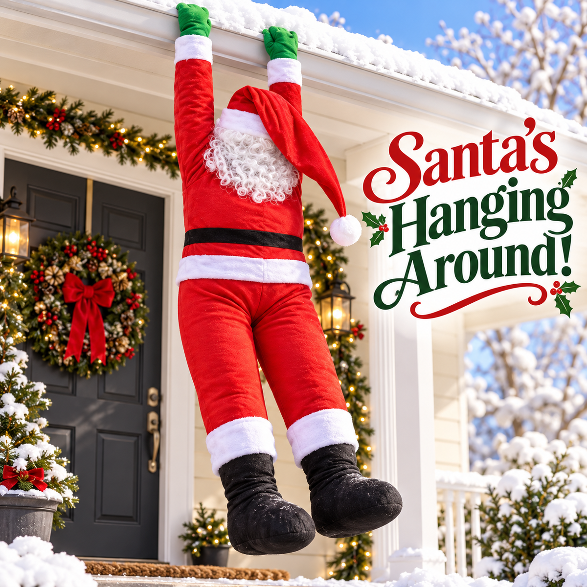 Holiday climbing Santa detail for a Christmas display