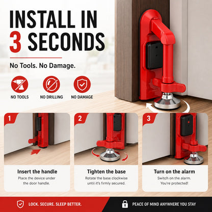 Portable Door Lock Alarm – Travel & Home Security Door Stopper