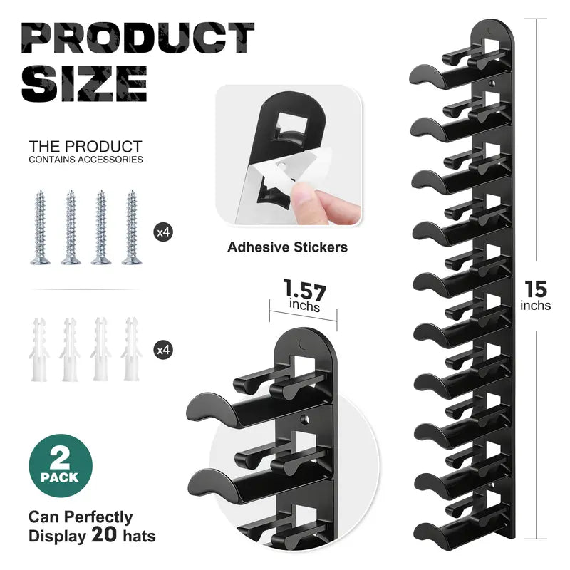 🧢 Hat Hook Wall Organizer | Holds Up to 20 Caps | No More Mess & Save 90% Space