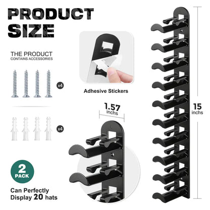 🧢 Hat Hook Wall Organizer | Holds Up to 20 Caps | No More Mess & Save 90% Space