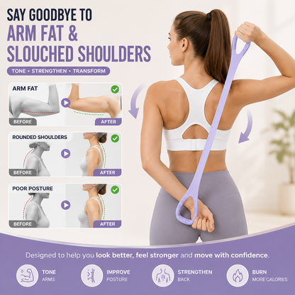Tone Your Arms & Back in Just 10 Minutes a Day-A Lightweight Figure 8 Resistance Band Designed to Improve Posture, Build Strength, and Sculpt a Leaner Body Anywhere.