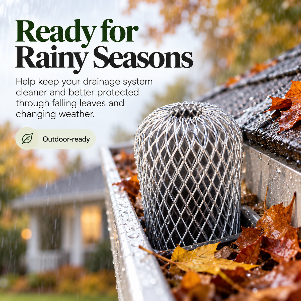 🍂Expandable Aluminum Downspout Debris Guard