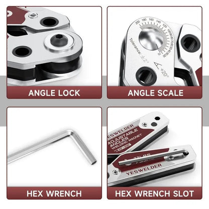 Adjustable Angle Welding Magnet – 20°–200° Magnetic Welding Holder with Locking Hex System