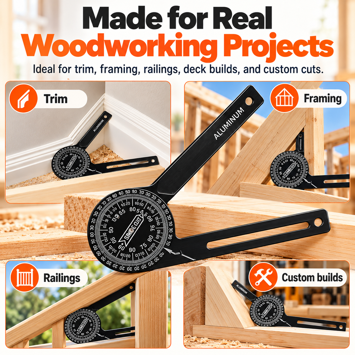 🛠️📐 Precision Miter Saw Protractor – 🔥 Easy Angle Finder & Cutting Guide | ⚡ Accurate Angle Measurement for Woodworking, Trim, Framing & DIY Projects 🪚✨