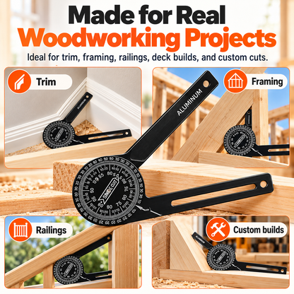 🛠️📐 Precision Miter Saw Protractor – 🔥 Easy Angle Finder & Cutting Guide | ⚡ Accurate Angle Measurement for Woodworking, Trim, Framing & DIY Projects 🪚✨