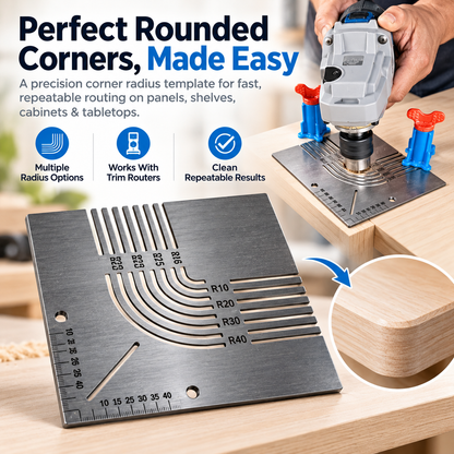 🛠️✨ Precision Corner Radius Router Template – Perfect Rounded Corners Made Easy! 📐🪵 | Multi-Size Woodworking Guide for DIY & Professionals 🔥