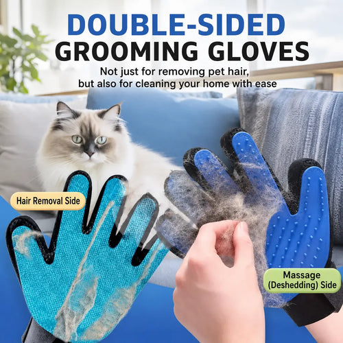 255-Tip Pet Grooming Gloves – Deshedding & Bath Mitts