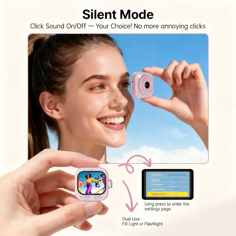 📷Mini Y2K Keychain Digital Camera – 64MP Retro Camera for Travel & Gifting