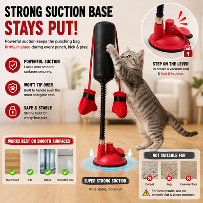 🐱Interactive Cat Punching Bag Toy with Suction Base & Catnip – Indoor Exercise Toy for Cats🥊