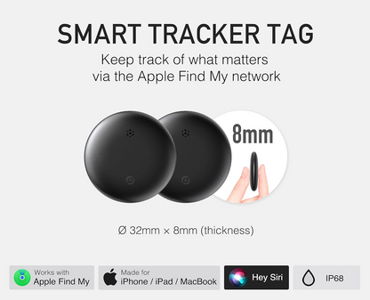 2-Pack Air Tracker Tags Works with Apple Find My (iOS Only) for Worldwide Tracking