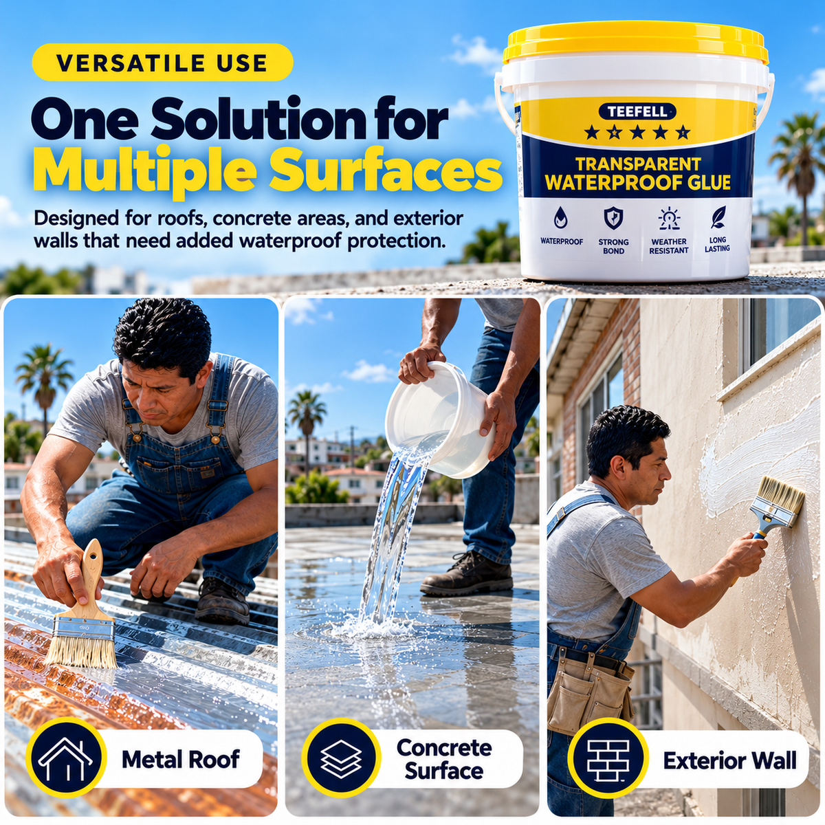 💧Transparent Waterproof Repair Coating – Brush-On Roof, Concrete & Wall Seal