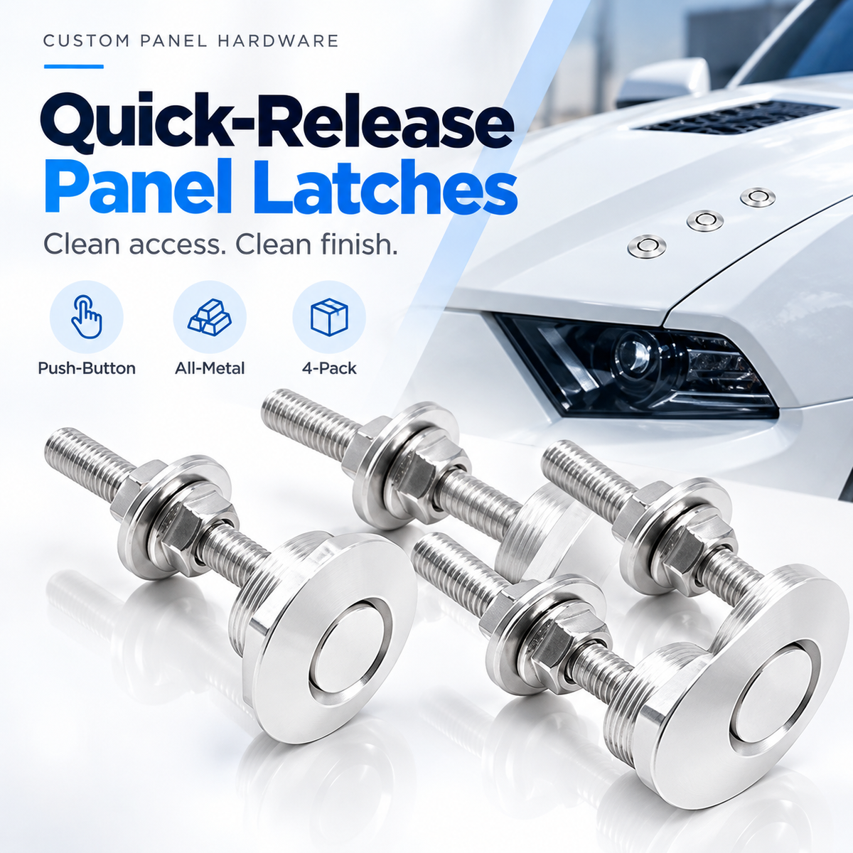 🔩🔥4-Pack Aluminum Quick Release Panel Latches – 1.25" Push-Button Fasteners