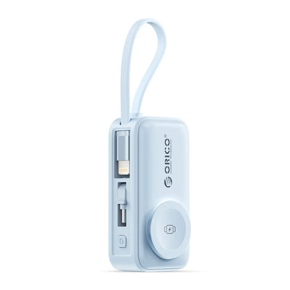 🔋4-in-1 Folding Chargeable Portable Power Bank with Integrated Cable