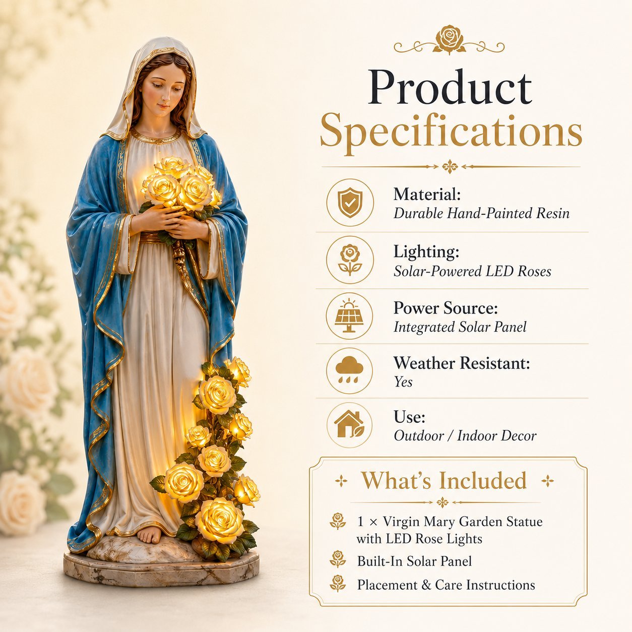 💗Solar-Powered Virgin Mary Garden Light