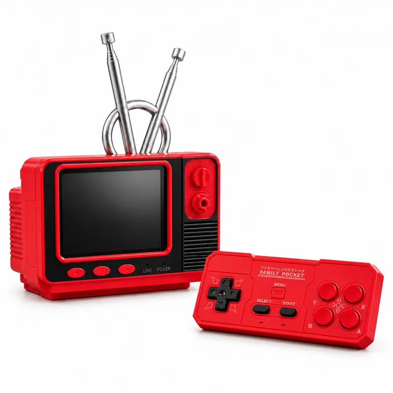 Red and black GV300 retro gaming console