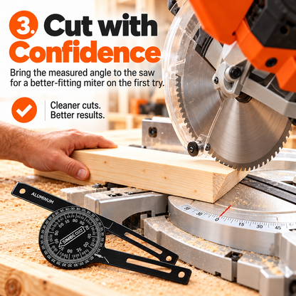 🛠️📐 Precision Miter Saw Protractor – 🔥 Easy Angle Finder & Cutting Guide | ⚡ Accurate Angle Measurement for Woodworking, Trim, Framing & DIY Projects 🪚✨