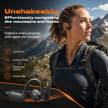 🎧Smart Open-Ear Camera Headset – Hands-Free POV Recording & Audio
