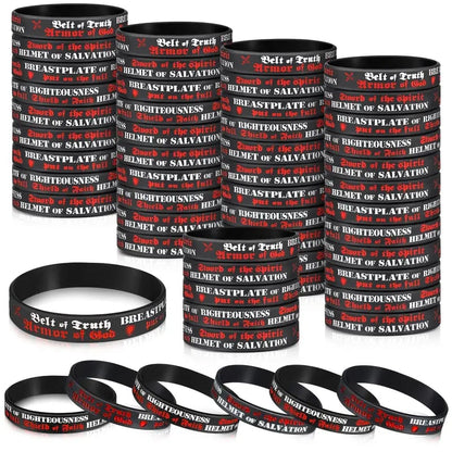 ✝️ 30/60PCS Bible Verse Bracelets – Christian Faith Wristbands for Church Events, Youth Groups & Sunday School Rewards
