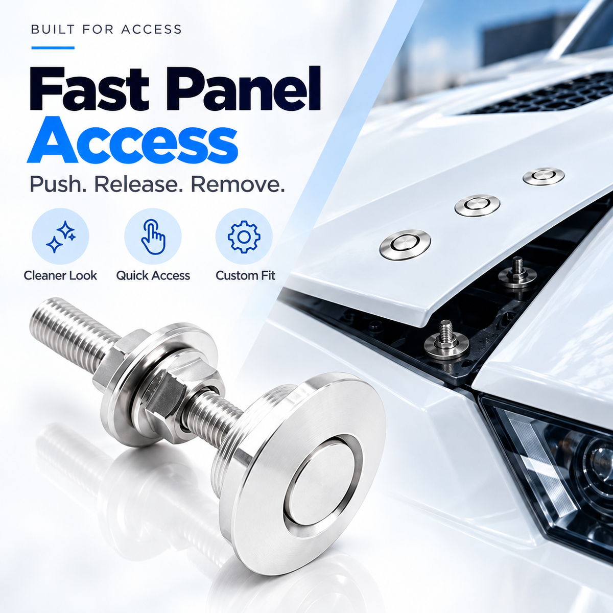 🔩🔥4-Pack Aluminum Quick Release Panel Latches – 1.25" Push-Button Fasteners