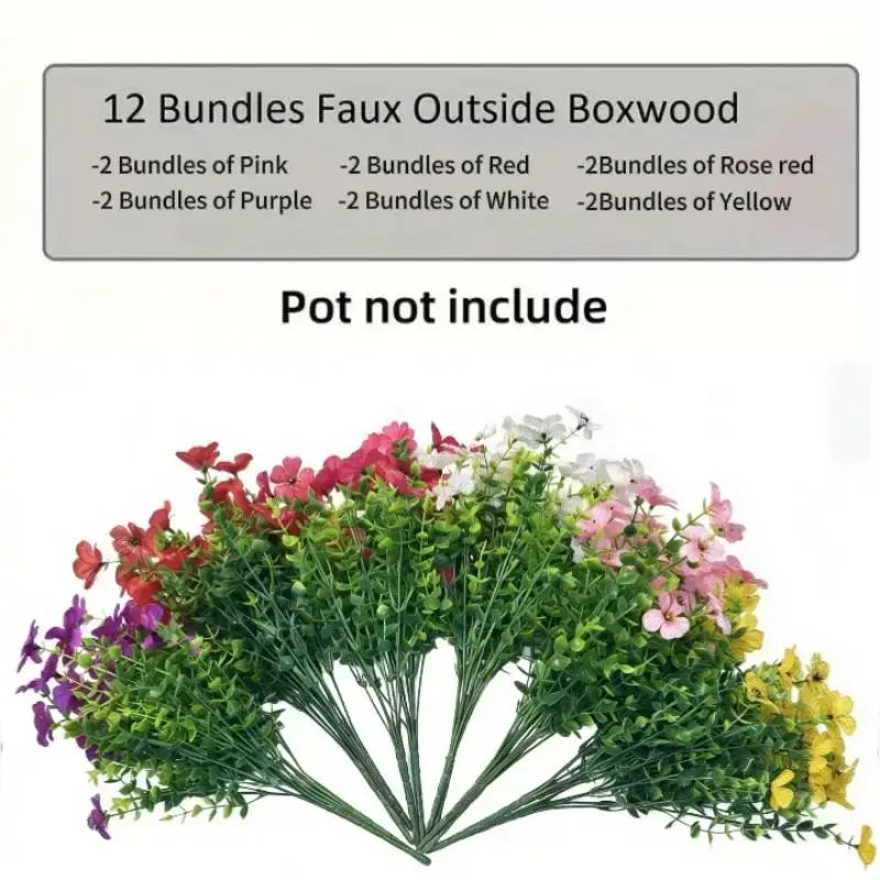 🍂Fall Artificial Flowers – UV-Resistant Colorful Bouquet for Home, Garden, Wedding & Party Decor