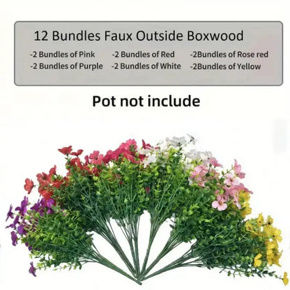 🍂Fall Artificial Flowers – UV-Resistant Colorful Bouquet for Home, Garden, Wedding & Party Decor