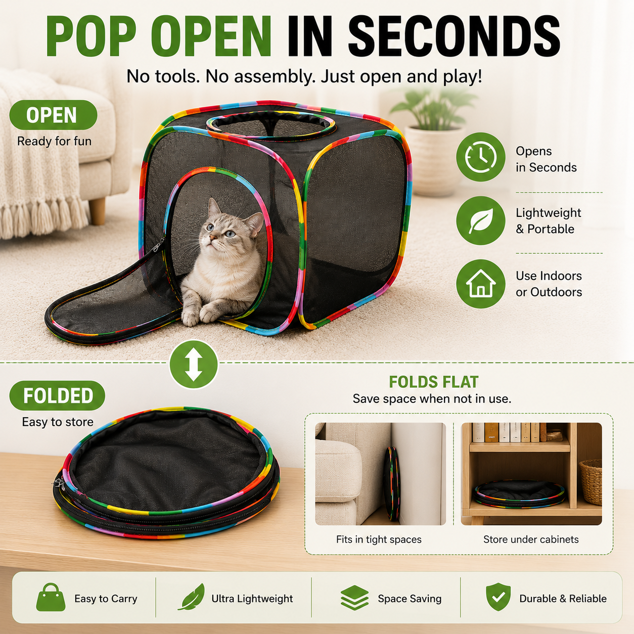 🐱The Cozy Foldable Hideaway Your Cat Will Love