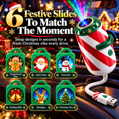 🎄 Christmas Car Window Projector – USB-Powered Holiday Light with Interchangeable Festive Designs for Cars, SUVs & Trucks