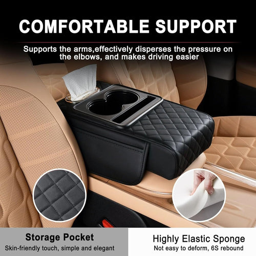🚗✨4-in-1 Car Armrest Storage Organizer – Cup Holder, Phone Stand & Center Console Storage Bag
