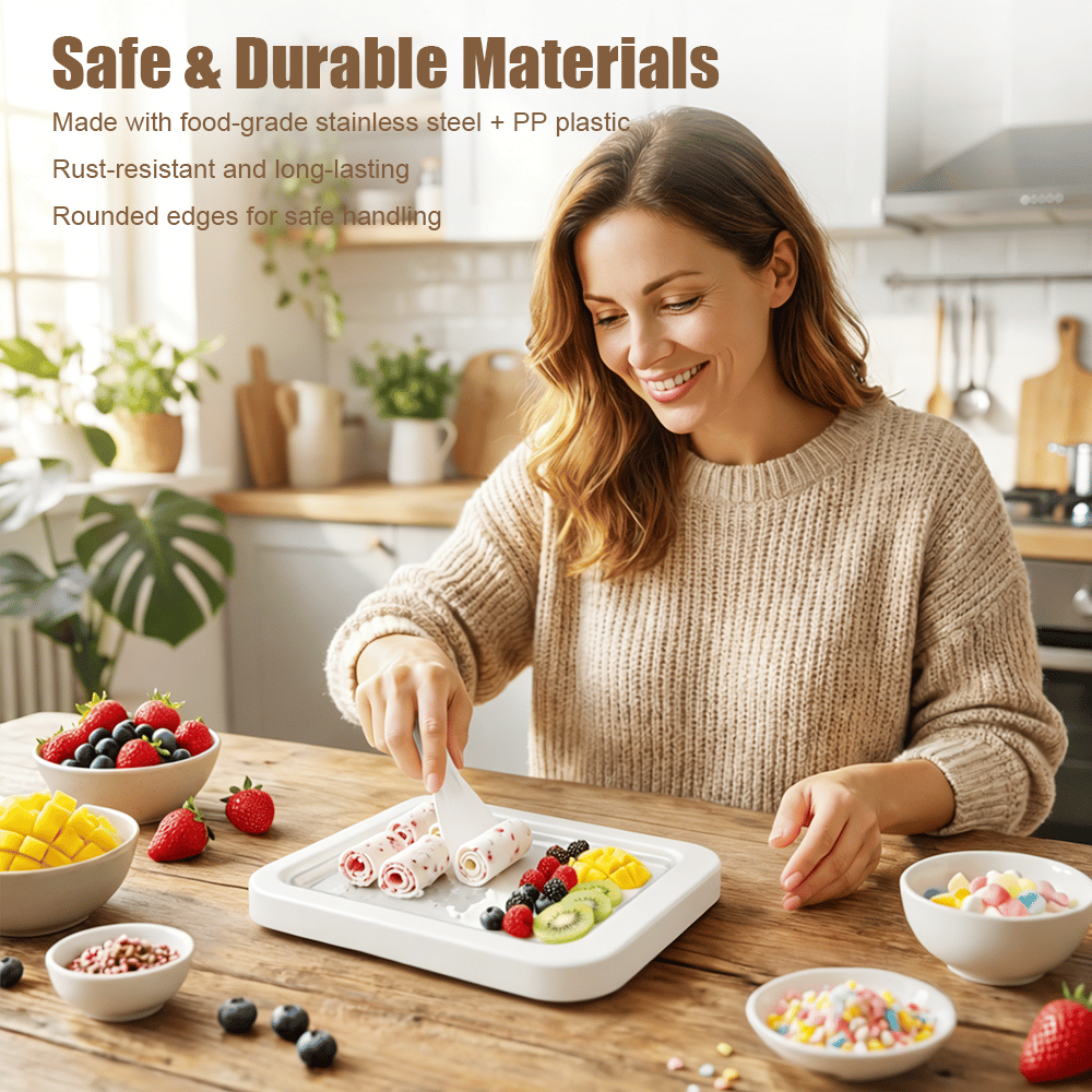 📦Buy 2 Get Free Shipping🎁DIY Rolled Ice Cream Maker – Turn Any Kitchen Into a Dessert Studio