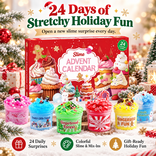 🎁24-Day Christmas Slime Surprise Advent Calendar🎄💖