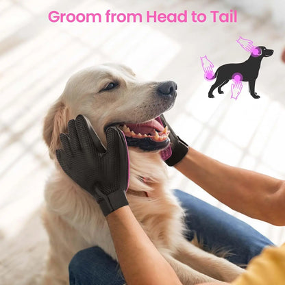 255-Tip Pet Grooming Gloves – Deshedding & Bath Mitts