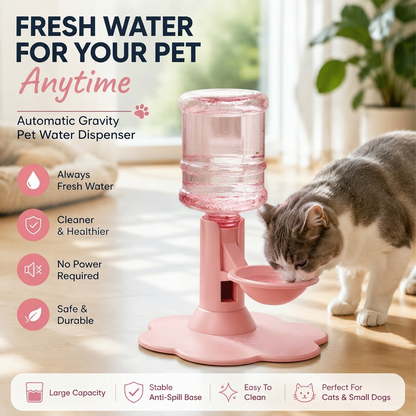 🐾 Automatic Pet Water Dispenser – Gravity Self Refilling Cat & Dog Water Bowl
