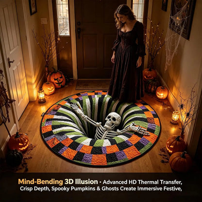💀🌀3D Skeleton Vortex Halloween Rug