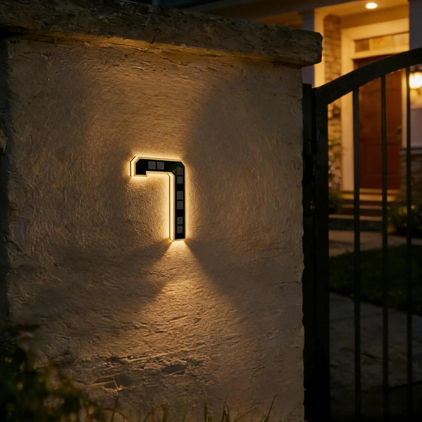 ISUNMEA 9 Inch Solar Lighted House Numbers for Outside, Light Up Waterproof LED Address Numbers Signs
