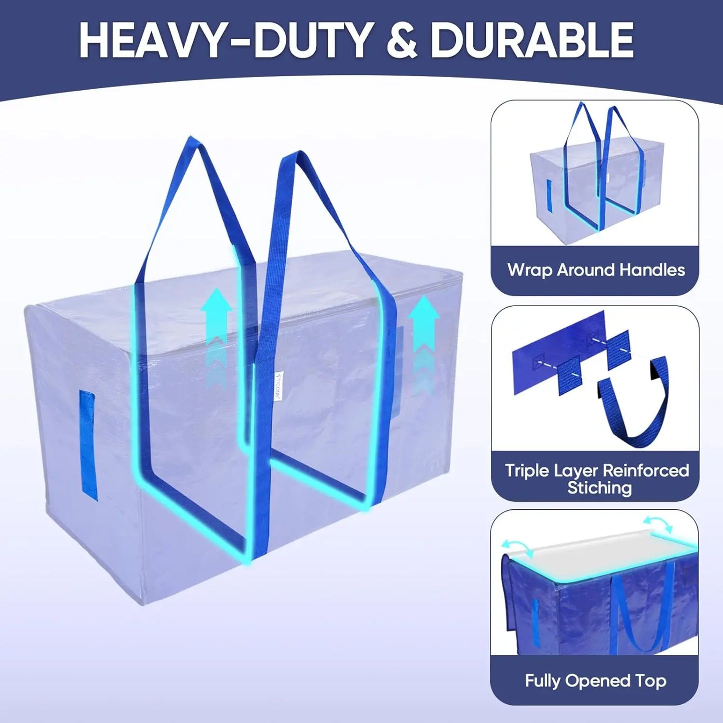 Extra-Large Heavy-Duty Moving Bags Waterproof