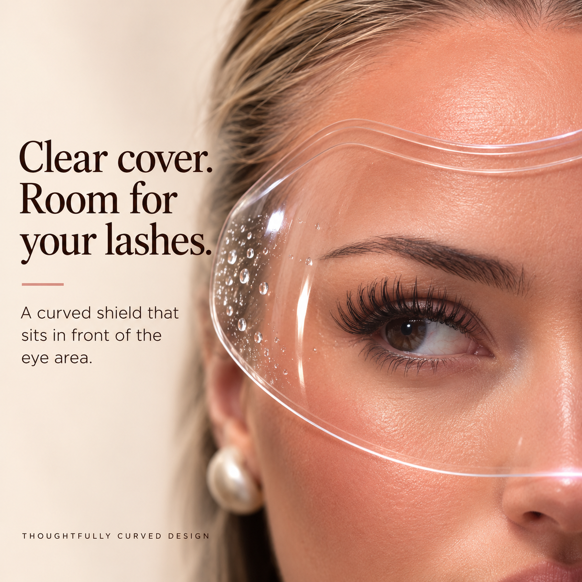 💗 Clear Stick-On Lash Shower Shield – Reusable Curved Eyelash Splash Guard for Hair Washing & Lash Extensions | 30/50/100 PCS ✨