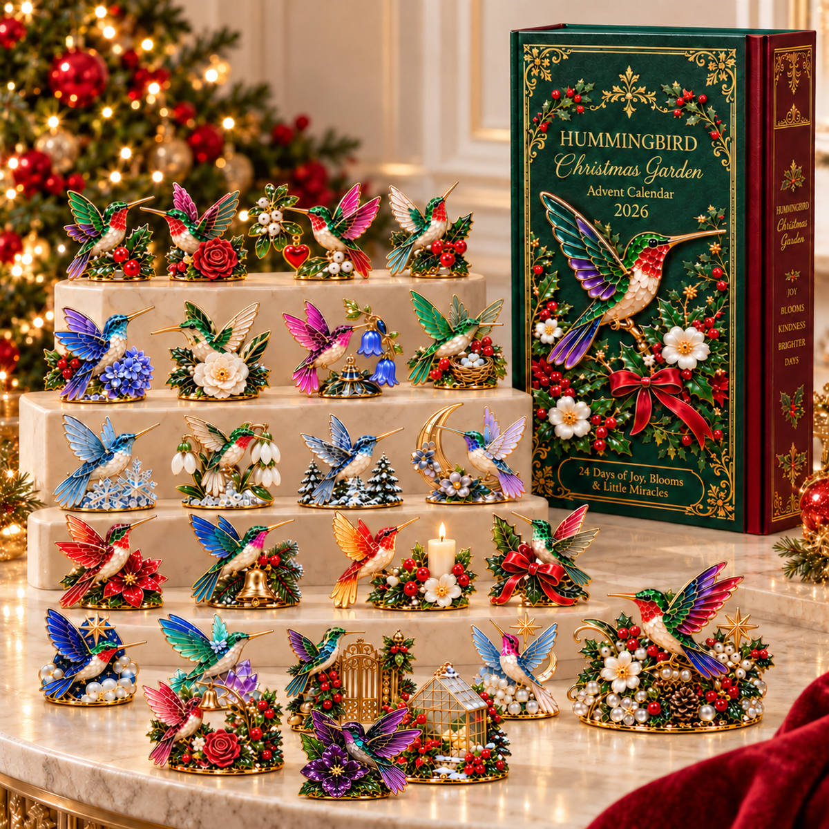 🌸🐦2026 Hummingbird Christmas Garden Advent Calendar – 24-Day Miniature Collectible Surprise Set