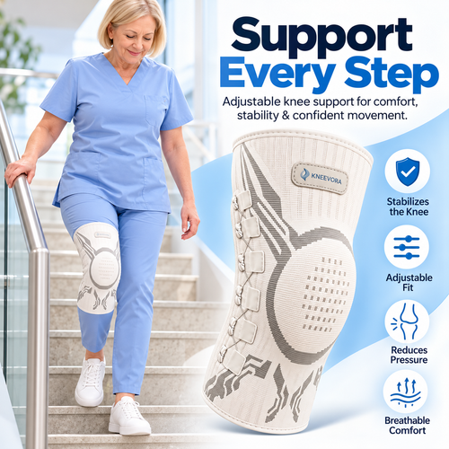 🦵Adjustable Lace-Up Knee Support Sleeve – Breathable Everyday Support