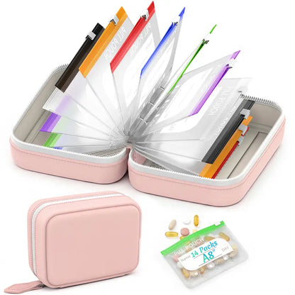💊14-Pouch Travel Pill Organizer – Waterproof Medicine & Vitamin Case