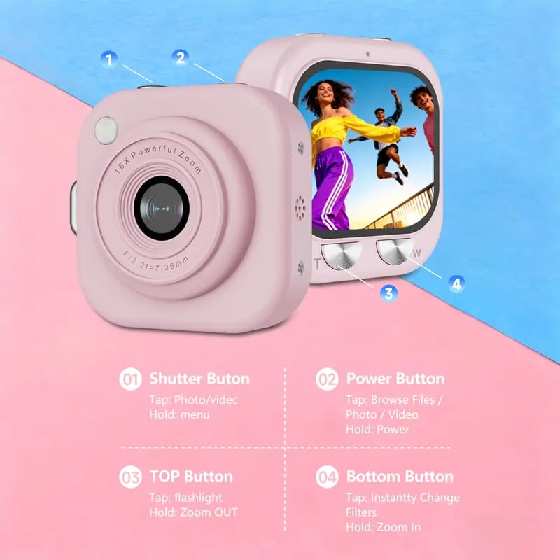 📷Mini Y2K Keychain Digital Camera – 64MP Retro Camera for Travel & Gifting