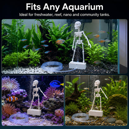 Dancing Skeleton Bubble Aquarium Ornament 🦴💨