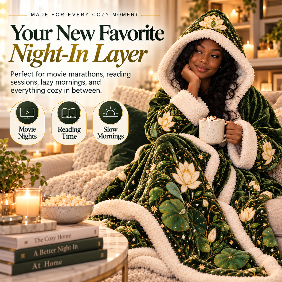 🐸👑✨ Enchanted Princess Heated Hooded Blanket 💚🌸 Ultra-Soft Sherpa Lined Wearable Blanket 🔥❄️ Full-Body Cozy Warmth for Cold Nights 🎁