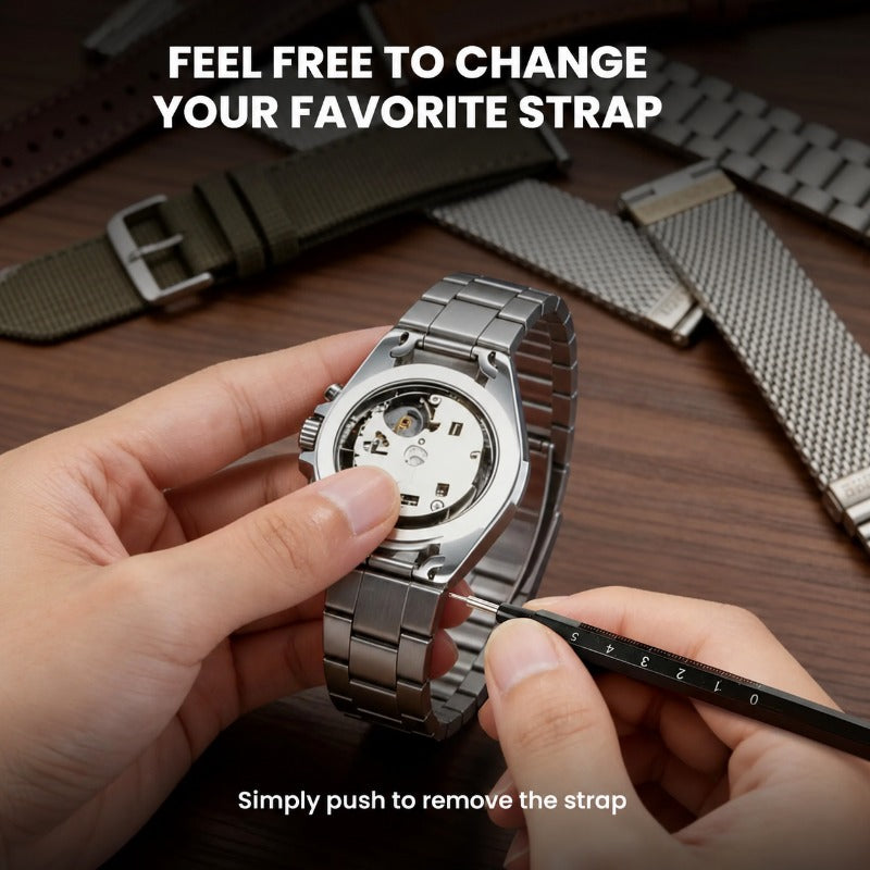 Changing a watch strap with watch repair tool