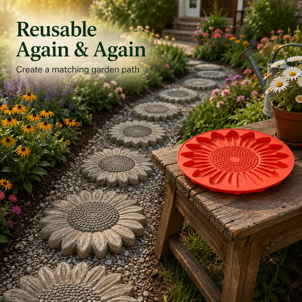 🌻 Reusable Sunflower Stepping Stone Mold!!!