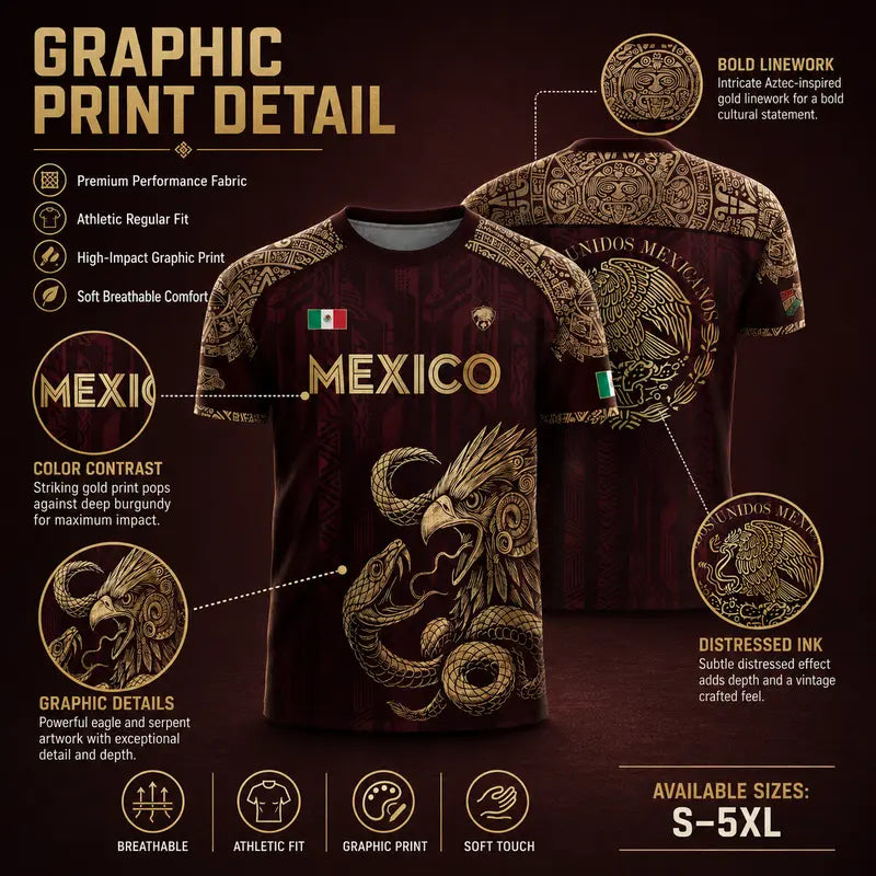 Mexico Heritage Eagle Jersey | Premium Aztec Performance Shirt S-5XL