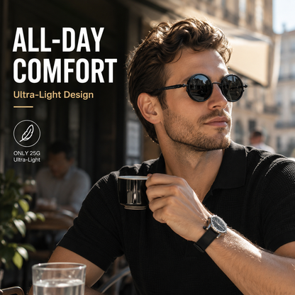 Hand-adjustable ND9-grade UV-blocking polarized sunglasses