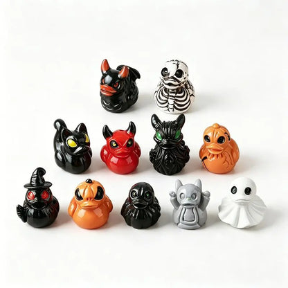😈Spooky Duck Figurines – Cute Gothic Mini Resin Decor