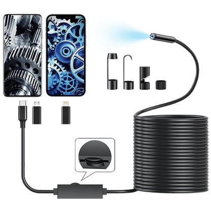 1920×1440 HD Smartphone Endoscope Camera with 16.4FT Semi-Rigid Cable