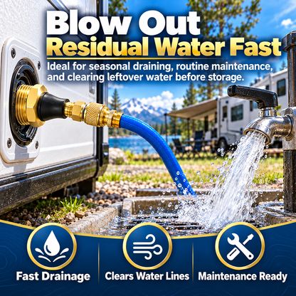 🚐🔧 Brass RV Water Line Blow-Out Plugs with Valve