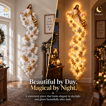 ✨ Christmas Blessing Cloud Trail Wall Light – Faith-Inspired Jesus Holiday Decor